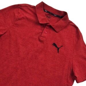 Puma Essentials‎ Heather Polo Shirt Short Sleeve 588511-11 Red Mens Large